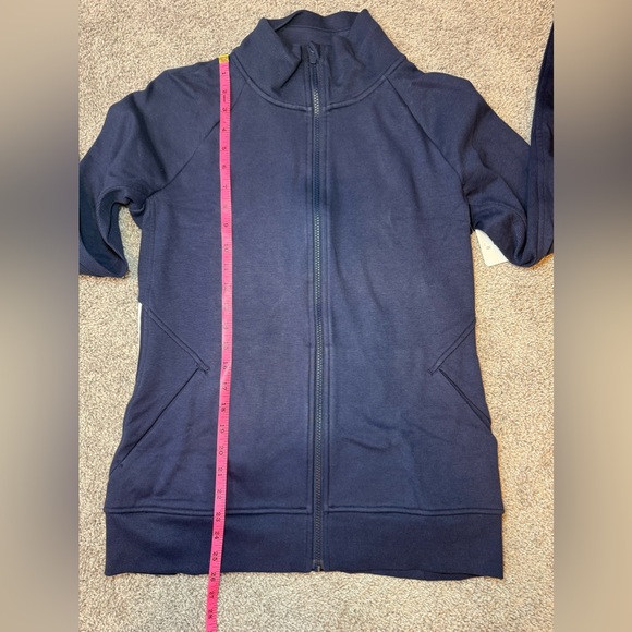 NWT Athleta Triumph Game Point Jacket, Blue/Side Stripes, Sz Medium Tall - Picture 11 of 12